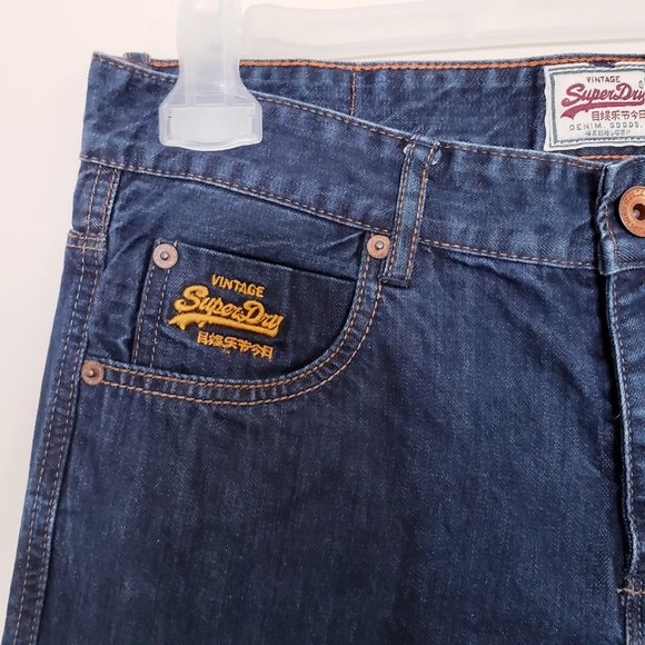 ⚪️ 3/$50 - Super Dry Japan Slim Dark Denim Jeans - Picture 3 of 16